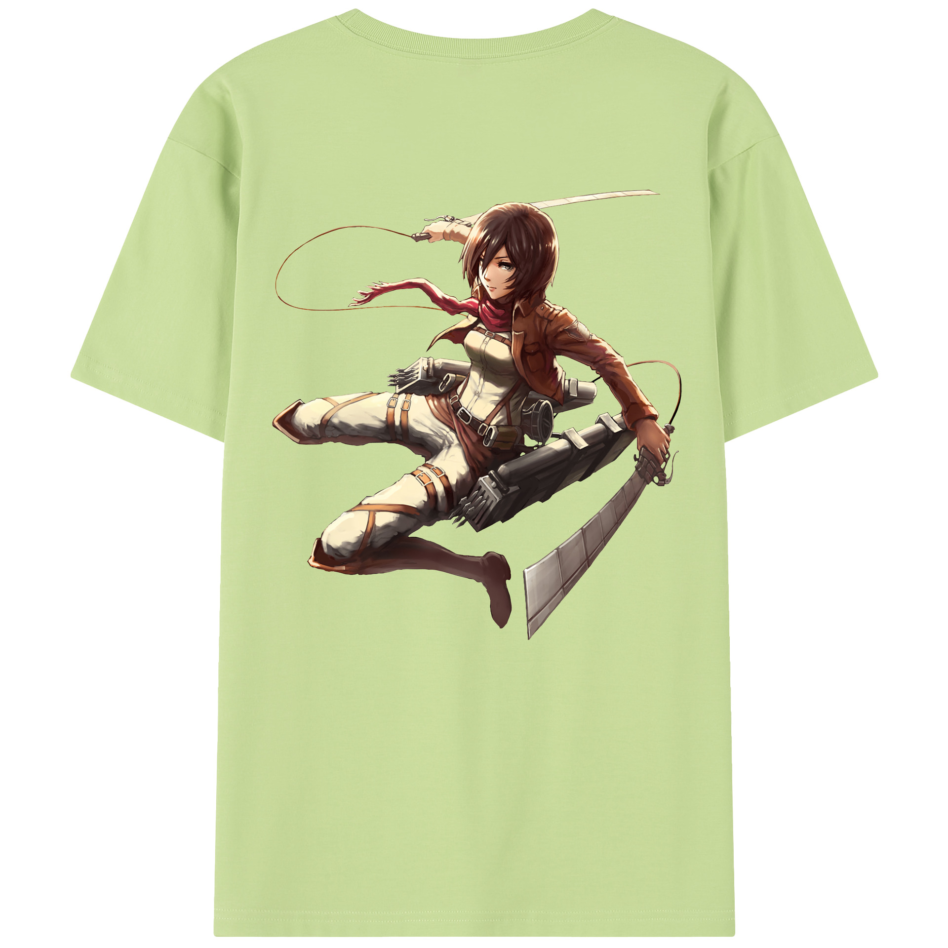 （画像用） 進撃の巨人 ミカサ·アッカーマン Attack on Titan Mikasa Ackerman 綿100％半袖Tシャツ（背面プリント）